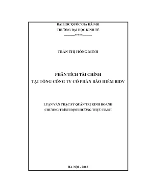 Luận văn phân tích tài chính tại tổng công ty cổ phần bảo hiểm bidv