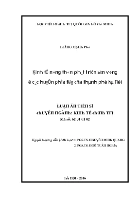 Luận văn kinh tế nông thôn phát triển bền vững ở các huyện phía tây của thành phố hà nội