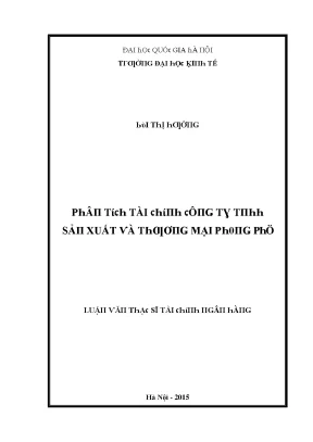 Luận văn phân tích tài chính công ty tnhh sản xuất và thương mại phong phú