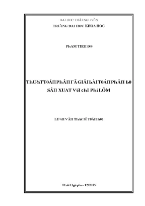 Luận văn thuật toán phân rã giải bài toán phân bố sản xuất với chi phí lõm