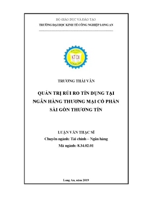Luận văn quản trị rủi ro tín dụng tại ngân hàng thương mại cổ phần sài gòn thương tín