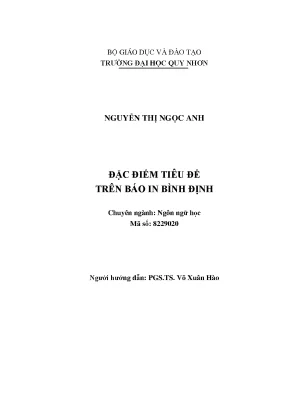 Luận văn đặc điểm tiêu đề trên báo in bình định