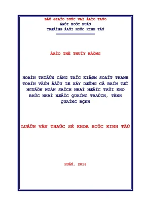 Luận văn hoàn thiện công tác thanh toán vốn đầu tư xây dựng cơ bản từ nguồn ngân sách nhà nước tại kho bạc nhà nước quảng trạch tỉnh quảng bình