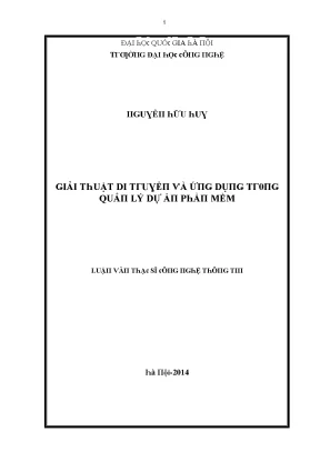 Luận văn giải thuật di truyền và ứng dụng trong quản lý dự án phần mềm