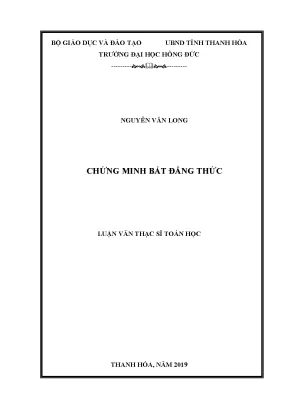 Chứng minh bất đẳng thức