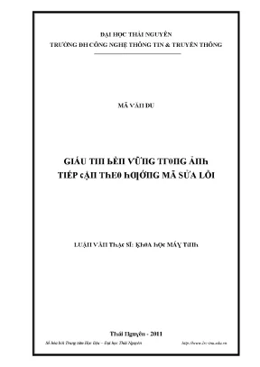 Luận văn giấu tin bền vững trong ảnh tiếp cận theo hướng mã sửa lỗi