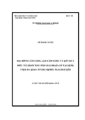 Luận văn đặc điểm lâm sàng cận lâm sàng và kết quả điều trị nhồi máu não giai đoạn cấp tại bệnh viện đa khoa trung ương thái nguyên