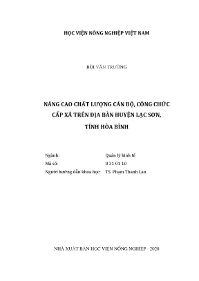 Nâng cao chất lượng cán bộ công chức cấp xã trên địa bàn huyện lạc sơn tỉnh hòa bình
