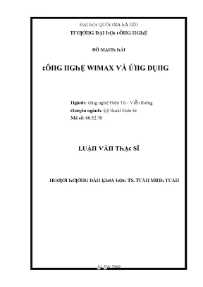 Luận văn công nghệ wimax và ứng dụng