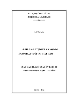Luận văn chính sách trợ giúp xã hội cho người cao tuổi tại việt nam