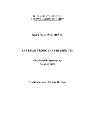Luận văn lập luận trong tạp chí kiểm tra