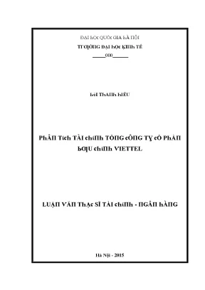 Luận văn phân tích tài chính tổng công ty cổ phần bưu chính viettel