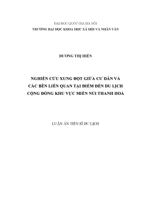 Nghiên cứu xung đột giữa cư dân và các bên liên quan tại điểm đến du lịch cộng đồng khu vực miền núi thanh hoá