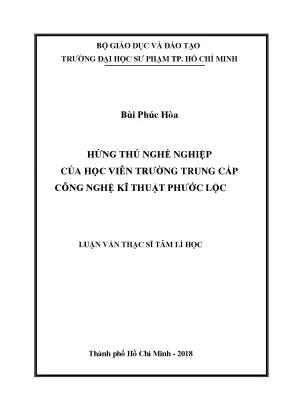 Luận văn hứng thú nghề nghiệp của học viên trường trung cấp công nghệ kỹ thuật phước lộc