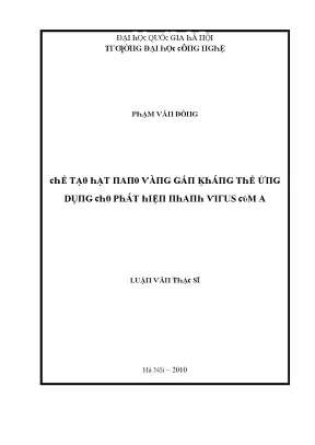 Luận văn chế tạo hạt nano vàng gắn kháng thể ứng dụng cho phát hiện nhanh viruts cúm a