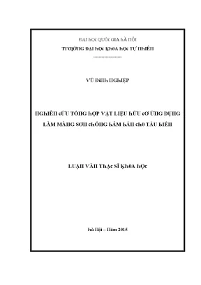 Luận văn thạc sĩ nghiên cứu tổng hợp vật liệu hữu cơ ứng dụng làm màng sơn chống bám bẩn cho tàu biển vnu lvts08w