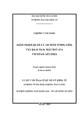 Luận văn hoàn thiện quản lý an toàn trong lĩnh vực khai thác mặt đất của vietnam airlines