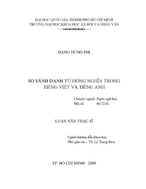 So sánh danh từ đồng nghĩa trong tiếng việt và tiếng anh