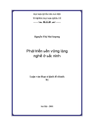 Luận văn phát triển bền vững làng nghề ở bắc ninh