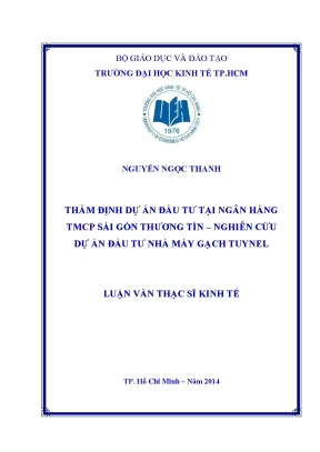 Luận văn thẩm định dự án đầu tư tại ngân hàng