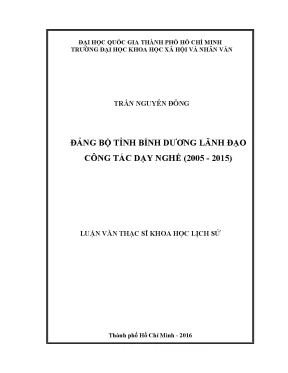 Đảng bộ tỉnh bình dương lãnh đạo công tác dạy nghề 2005 2015