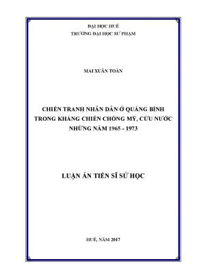 Chiến tranh nhân dân ở quảng bình trong kháng chiến chống mỹ cứu nước những năm 1965 1973
