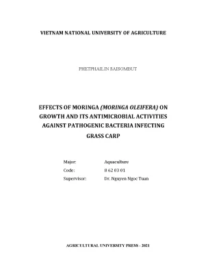 Effects of moringa moringa oleifera on growth and its antimicrobial activities against pathogenic bacteria infecting grass carp