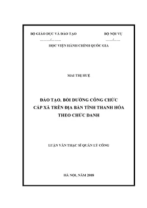 Luận văn đào tạo bồi dưỡng công chức cấp xã trên địa bàn tỉnh thanh hóa theo chức danh