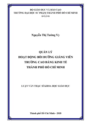 Luận văn quản lý hoạt động bồi dưỡng giảng viên trường cao đẳng kinh tế thành phố hồ chí minh