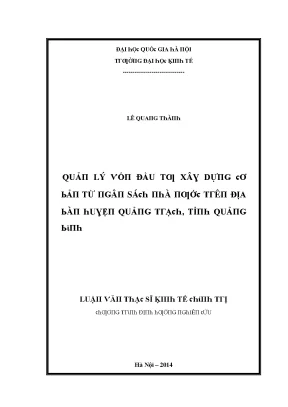 Luận văn quản lý vốn đầu tư xây dựng cơ bản từ ngân sách nhà nước trên địa bàn huyện quảng trạch tỉnh quảng bình