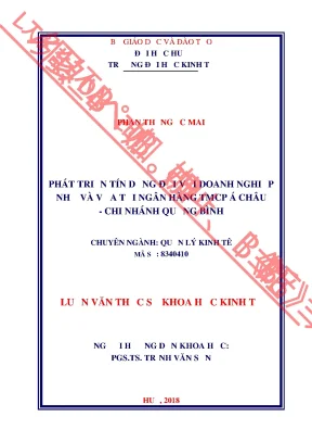 Luận văn phát triển tín dụng đối với doanh nghiệp nhỏ và vừa tại ngân hàng tmcp á châu chi nhánh quảng bình