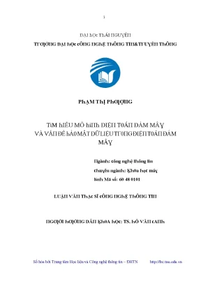 Luận văn tìm hiểu mô hình điện toán đám mây và vấn đề bảo mật dữ liệu trong điện toán đám mây