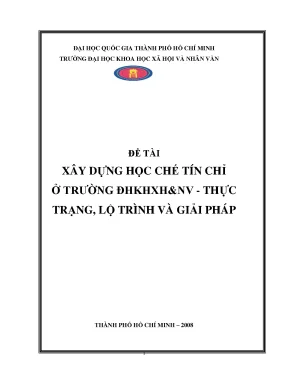 Xây dựng học chế tín chỉ ở trường đhkhxhnv thực trạng lộ trình và giải pháp