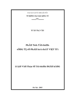 Luận văn phân tích tài chính công ty cổ phần hóa chất việt trì