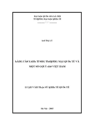 Luận văn hàng rào xanh trong thương mại quốc tế và một số gợi ý cho việt nam