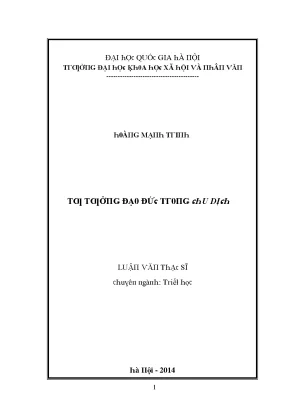 Luận văn thạc sĩ tư tưởng đạo đức