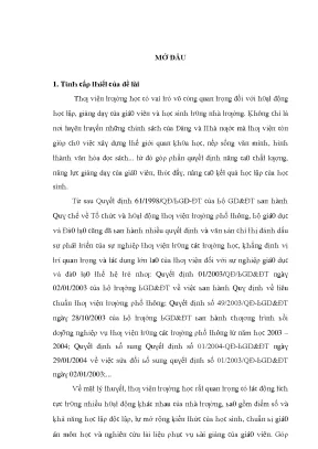 Luận văn thạc sĩ tổ chức và hoạt động thông tin thư viện tại trường trung học cơ sở phương liệt quận thanh xuân hà nội