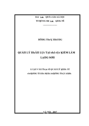 Luận văn quản lý nhân lực tại chi cục kiểm lâm lạng sơn
