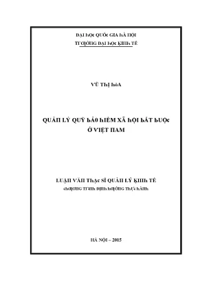 Luận văn quản lý quỹ bảo hiểm xã hội bắt buộc ở việt nam