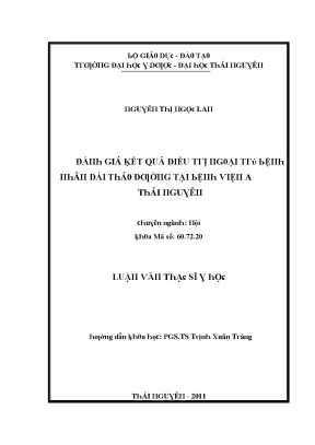 Luận văn đánh giá kết quả điều trị ngoại trú bệnh nhân đái tháo đường tại bệnh viện a thái nguyên