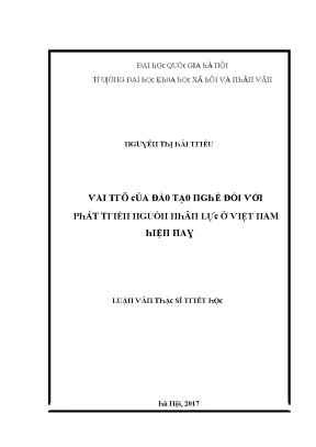 Luận văn thạc sĩ vai trò của đào tạo nghề đối với phát triển nguồn nhân lực ở việt nam hiện nay