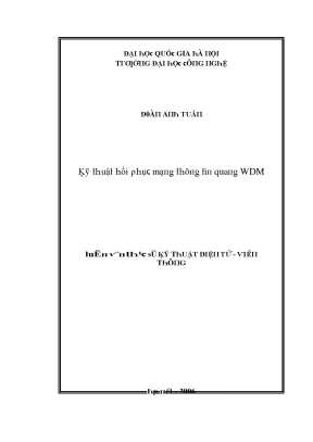 Luận văn kỹ thuật hồi phục mạng thông tin quang wdm
