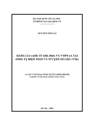 Luận văn năng lực cạnh tranh dịch vụ vnpt ca tại công ty điện toán và truyền số liệu vdc
