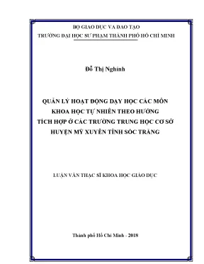 Luận văn quản lý hoạt động dạy học các môn khoa học tự nhiên theo hướng tích hợp ở các trường trung học cơ sở huyện mỹ xuyên tỉnh sóc trăng