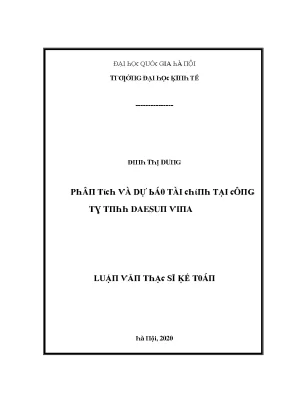 Luận văn phân tích và dự báo tài chính tại công ty tnhh daesun vina