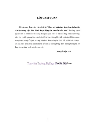 Khảo sát khả năng ứng dụng thông tin vệ tinh trong việc điều hành hoạt động tàu thuyền trên biển