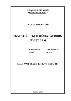 Luận văn phát triển thị trường lao động ở việt nam