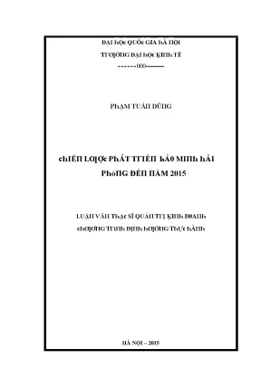 Luận văn chiến lược phát triển bảo minh hải phòng đến năm 2015