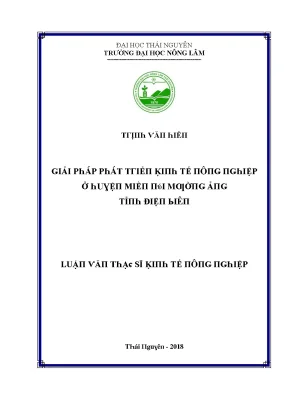 Luận văn giải pháp phát triển kinh tế nông nghiệp ở huyện miền núi mường ảng tỉnh điện biên