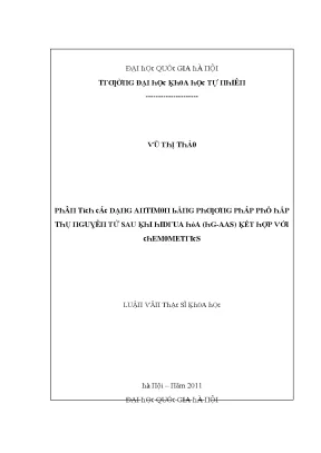 Luận văn thạc sĩ phân tích các dạng antimon bằng phương pháp phổ hấp thụ nguyên tử sau hidrua hóa hg aas kết hợp với chemometrics vnu lvts08w